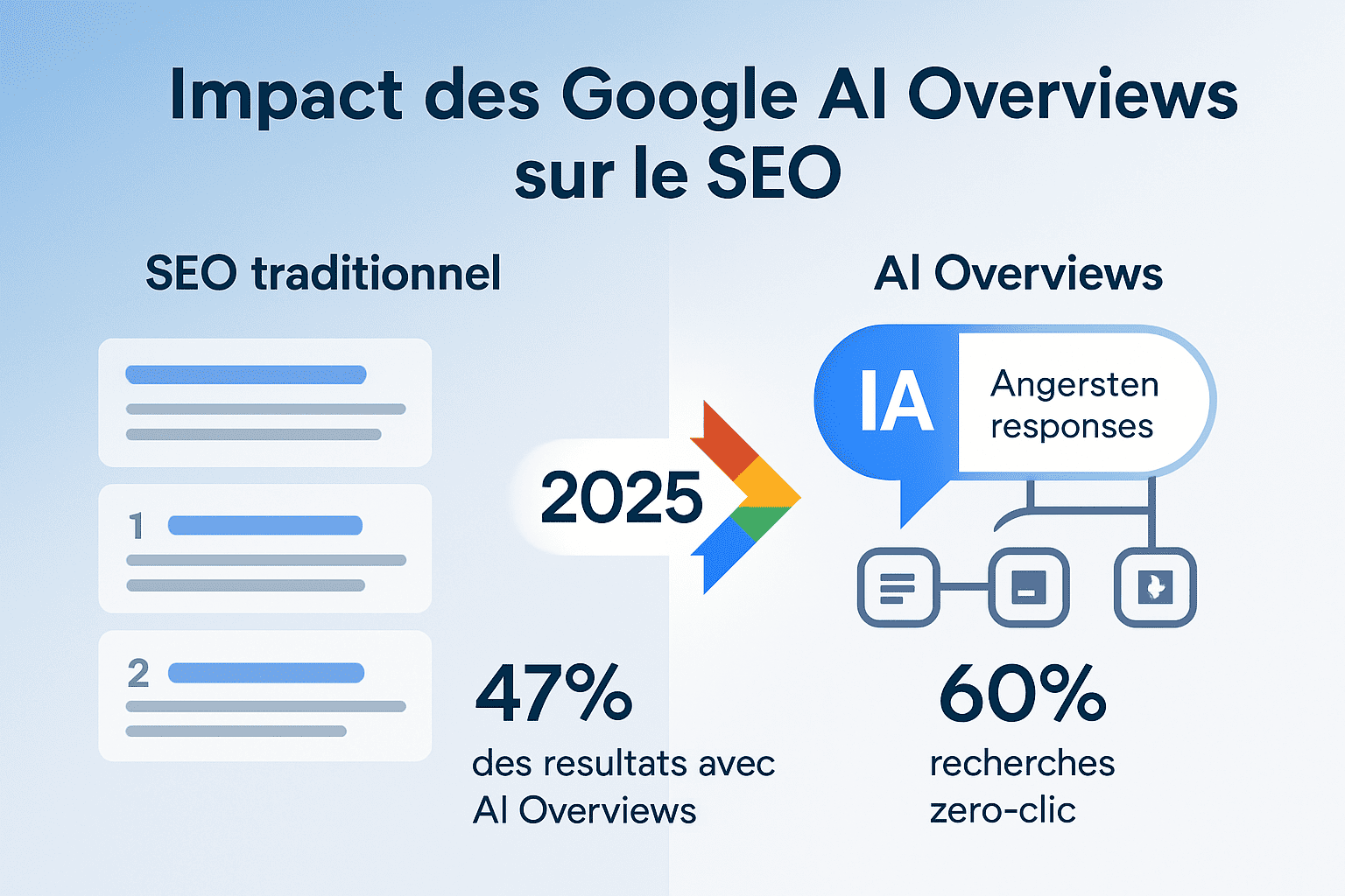 Impact de Google IA Overview sur le SEO - Infographie